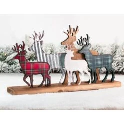 Glitzhome® 18" Galvanized Metal & Wooden Reindeer Table Décor -Michaels Store D479428S 3