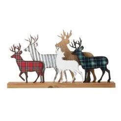 Glitzhome® 18" Galvanized Metal & Wooden Reindeer Table Décor -Michaels Store D479428S 4