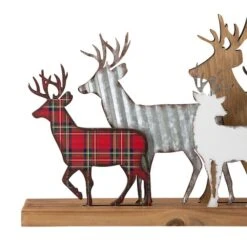 Glitzhome® 18" Galvanized Metal & Wooden Reindeer Table Décor -Michaels Store D479428S 6