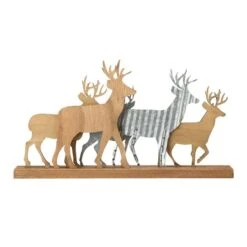 Glitzhome® 18" Galvanized Metal & Wooden Reindeer Table Décor -Michaels Store D479428S 7