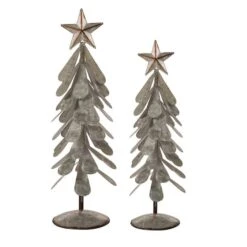 Glitzhome® Galvanized Metal Christmas Tree Table Décor Set