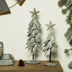 Glitzhome® Galvanized Metal Christmas Tree Table Décor Set -Michaels Store D479432S 3