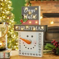 Glitzhome® 15" LED Christmas Snowman Countdown Décor -Michaels Store D479443S 2