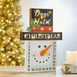 Glitzhome® 15" LED Christmas Snowman Countdown Décor -Michaels Store D479443S 3