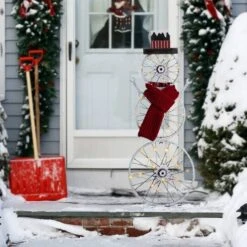 Glitzhome® 34" Lighted LED Metal Snowman Porch Décor -Michaels Store D479464S 3