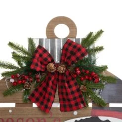 Glitzhome® 30" Lighted Round Wooden Snowman Porch Décor With Timer -Michaels Store D479470S 7