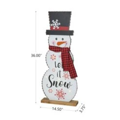Glitzhome® 3ft. Lighted Wooden Christmas Snowman Porch Décor With Timer -Michaels Store D479473S 4