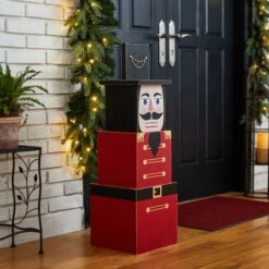Glitzhome® 36" Wooden Block Nutcracker Porch Décor 12 Glitzhome® 36" Wooden Block Nutcracker Porch Décor -Michaels Store D479475S 3