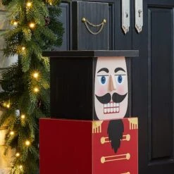 Glitzhome® 36" Wooden Block Nutcracker Porch Décor 13 Glitzhome® 36" Wooden Block Nutcracker Porch Décor -Michaels Store D479475S 4