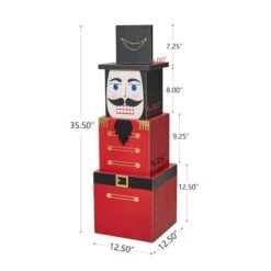Glitzhome® 36" Wooden Block Nutcracker Porch Décor 15 Glitzhome® 36" Wooden Block Nutcracker Porch Décor -Michaels Store D479475S 6