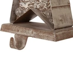 Glitzhome® 8" Marquee LED Christmas Tree & Star Wooden & Metal Stocking Holder Set -Michaels Store D479484S 6