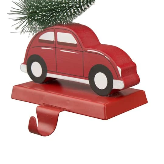 Glitzhome® Wooden & Metal Red Car & Truck Stocking Holder Set 6 Glitzhome® Wooden & Metal Red Car & Truck Stocking Holder Set - Image 6