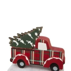 Glitzhome® Wooden & Metal Red Car & Truck Stocking Holder Set 14 Glitzhome® Wooden & Metal Red Car & Truck Stocking Holder Set -Michaels Store D479489S 6