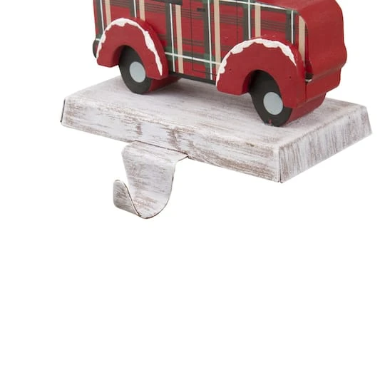 Glitzhome® Wooden & Metal Red Car & Truck Stocking Holder Set 8 Glitzhome® Wooden & Metal Red Car & Truck Stocking Holder Set - Image 8