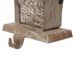 Glitzhome® 8" Marquee LED Gift Box Wooden & Metal Stocking Holder Set -Michaels Store D479490S 8