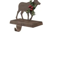 Glitzhome 7" Wooden & Metal Reindeer Stocking Holder -Michaels Store D479495S 3