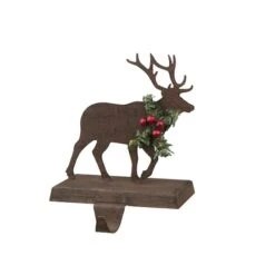 Glitzhome 7" Wooden & Metal Reindeer Stocking Holder -Michaels Store D479495S 4