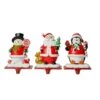 Glitzhome® 7" Santa, Snowman & Penguin Stocking Holder Set