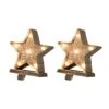 Glitzhome® 8" Marquee LED Star Wooden & Metal Stocking Holder Set
