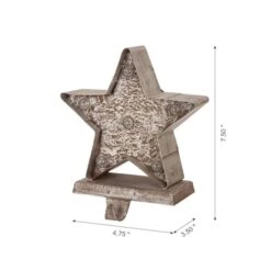 Glitzhome® 8" Marquee LED Star Wooden & Metal Stocking Holder Set -Michaels Store D479504S 5