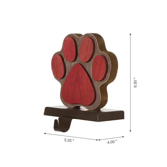 Glitzhome® Paw Print Christmas Stocking Holder Set 6 Glitzhome® Paw Print Christmas Stocking Holder Set - Image 6