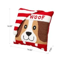 Glitzhome® Hooked 3D Woof Throw Pillow -Michaels Store D479537S 4