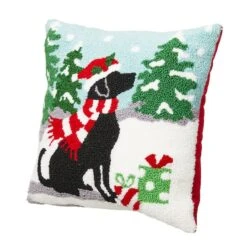 Glitzhome® Hooked Christmas Dog Throw Pillow -Michaels Store D479541S 3