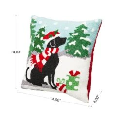 Glitzhome® Hooked Christmas Dog Throw Pillow -Michaels Store D479541S 4