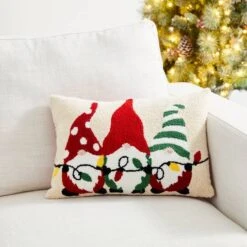 Glitzhome® Hooked Christmas Gnomes Throw Pillow -Michaels Store D479542S 3