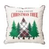 Glitzhome® Farm Fresh Heavy Cotton Christmas Tree Throw Pillow