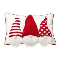 Glitzhome® 3D Heavy Cotton Knitted Gnome Throw Pillow