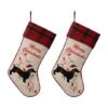 Glitzhome® 21" Merry Christmas Dachshund Stocking, Set Of 2