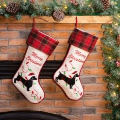 Glitzhome® 21" Merry Christmas Dachshund Stocking, Set Of 2 -Michaels Store D479584S 3