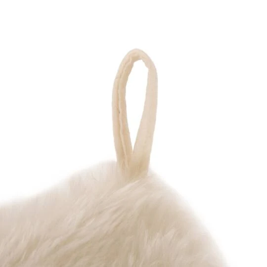 Glitzhome® 21" White Plush Stocking, Set Of 2 7 Glitzhome® 21" White Plush Stocking, Set Of 2 - Image 7