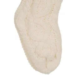 Glitzhome® 24" White Knitted Polyester Christmas Stocking With Pom Pom, 2ct. -Michaels Store D479601S 6