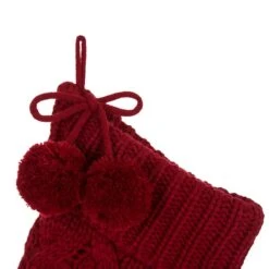 Glitzhome® 24" Red Knitted Polyester Christmas Stocking With Pom Pom, 2ct. -Michaels Store D479603S 4