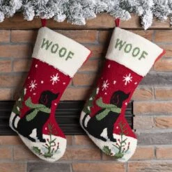 Glitzhome® 20" Dog Hooked Stockings, 2ct. -Michaels Store D479607S 2