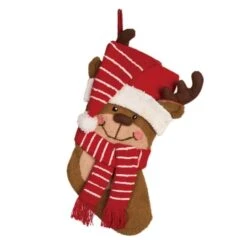 Glitzhome® 19" Penguin & Reindeer Hooked Stocking Set -Michaels Store D479609S 4