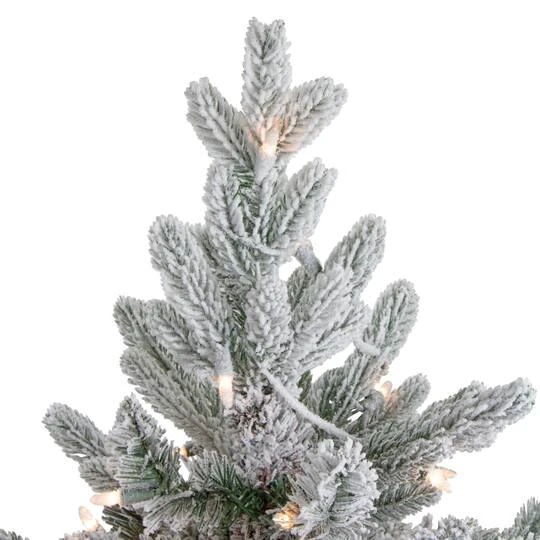 Northlight 4ft. Pre-Lit Flocked Saratoga Spruce Artificial Christmas Tree In Decorative Pot, Clear Lights 10 Northlight 4ft. Pre-Lit Flocked Saratoga Spruce Artificial Christmas Tree In Decorative Pot, Clear Lights - Image 10