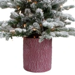 Northlight 4ft. Pre-Lit Flocked Saratoga Spruce Artificial Christmas Tree In Decorative Pot, Clear Lights 22 Northlight 4ft. Pre-Lit Flocked Saratoga Spruce Artificial Christmas Tree In Decorative Pot, Clear Lights -Michaels Store D489957S 15