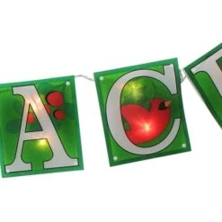 Impact 4.5ft. Shimmering Green Lighted Peace Garland -Michaels Store D491001S 2