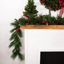 Northlight 9ft. Artificial White Valley Pine With Pine Cones Garland -Michaels Store D491008S 13