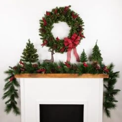 Northlight 9ft. Artificial White Valley Pine With Pine Cones Garland -Michaels Store D491008S 2