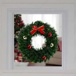 Northlight 17" Green Tinsel Artificial Christmas Wreath With Bow -Michaels Store D491022S 2
