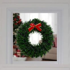Northlight 17" Pre-Lit LED Green Tinsel Artificial Wreath With Bow -Michaels Store D491024S 12