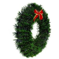 Northlight 17" Pre-Lit LED Green Tinsel Artificial Wreath With Bow -Michaels Store D491024S 3