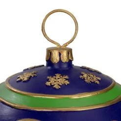 Northlight 12" Blue And Gold Painted Large LED Ball Ornament -Michaels Store D491047S 3