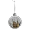 Northlight Silver And White Matte Cutout Owl Ball Ornament