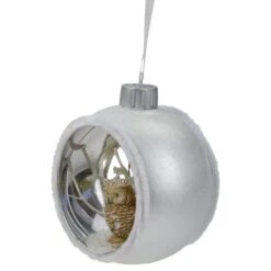Northlight Silver And White Matte Cutout Owl Ball Ornament -Michaels Store D491049S 2