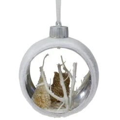 Northlight Silver And White Matte Cutout Owl Ball Ornament -Michaels Store D491049S 3